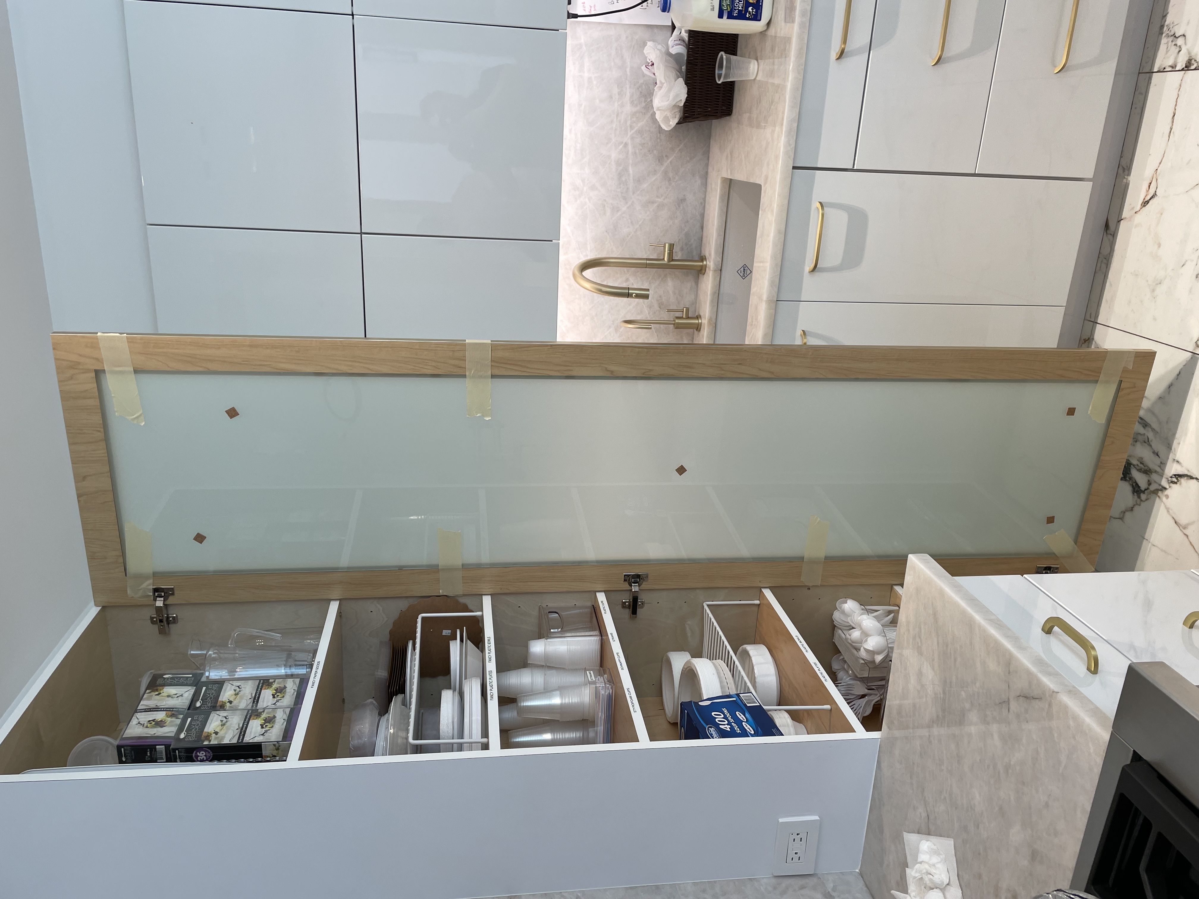 1/4" White Laminate glass sample for shower doors and glass installations